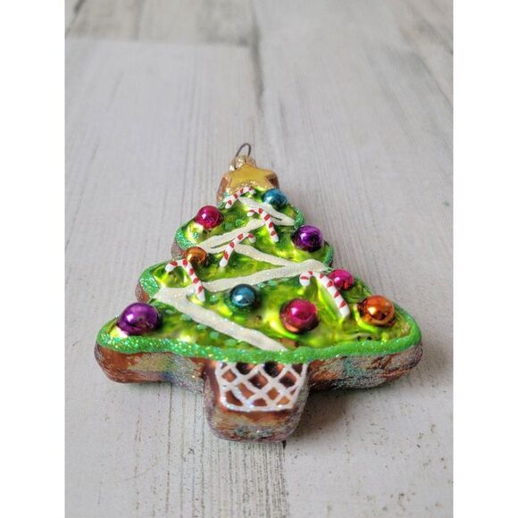 Radko sweet Ginger Tree 2000 blown glass ornament glitter Xmas - Picture 2 of 6